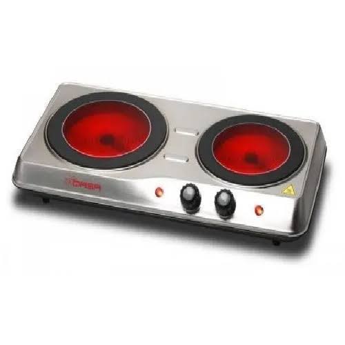QASA ELECTRIC COOKING PLATE 2 BURNERS QCP 2000 CERAMIC ASS